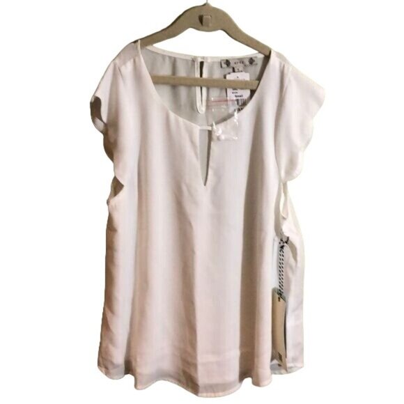 A’Gaci White Ruffled Sleeves, Button Close Back, Size Small (with Extra Button) - Picture 1 of 4